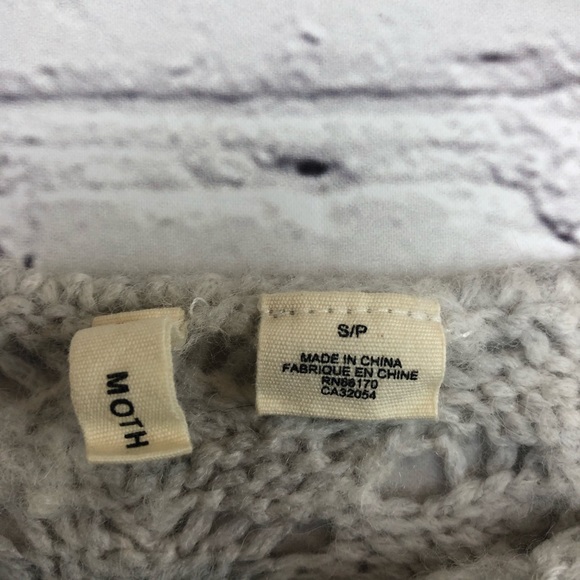 Anthropologie Moth Tunic Sweater Gray Wool Sz Sm - Picture 6 of 8